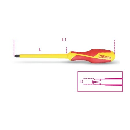 Beta Cross Head Screwdriver, 6mm x 100mm Phillips #2 012720718