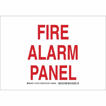 Brady Fire Alarm Sign, 10 in Height, 14 in Width, Plastic, Rectangle, English 127342