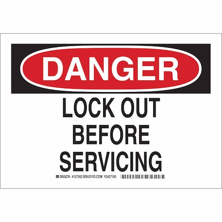Brady Danger Sign, 7 in Height, 10 in Width, Polyester, Rectangle, English 127562