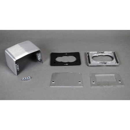 Wiremold GFCI Service Fitting, Gray, Aluminum 525J