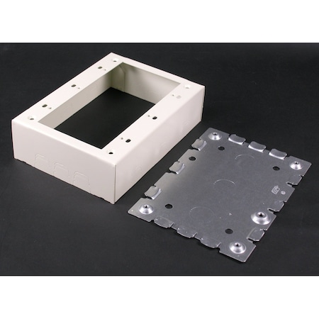Wiremold Three Gang Box Fitting, Ivory, Steel V5748-3