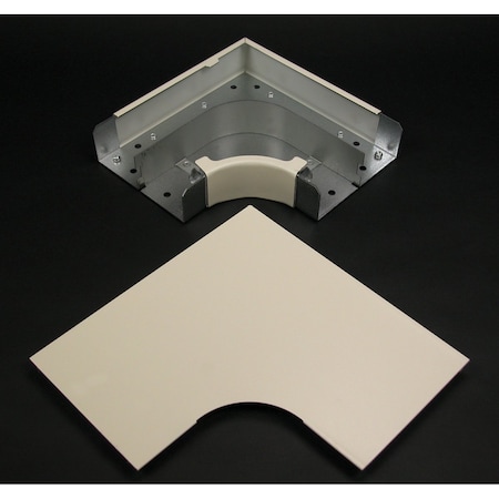 Wiremold Radiused Flat Elbow Fitting, Ivory, Steel V4011FO