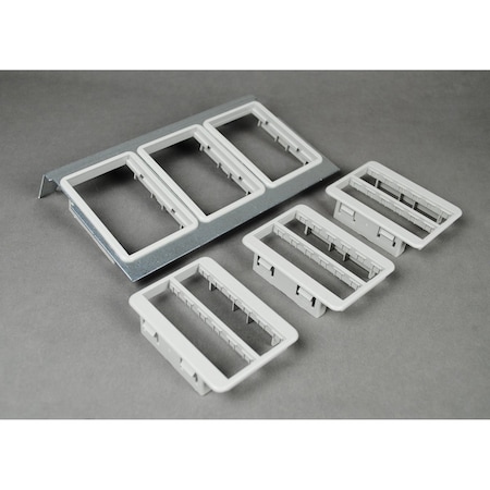 Wiremold Communications Plate, Gray, Die-Cast Zinc C8005P-3RT