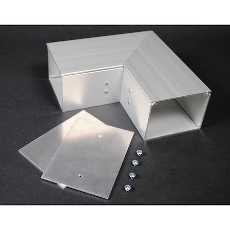 Wiremold Flat Elbow Fitting, Gray, Aluminum ALA3811