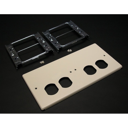 Wiremold Duplex Four Gang Cover, Gray, Steel G4047-2BBXX