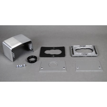 Wiremold Single Service Fitting, Gray, Aluminum 525C