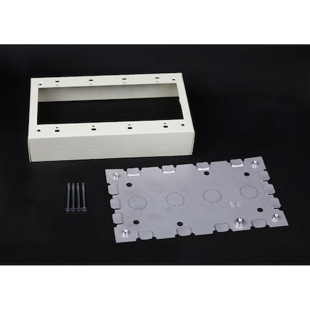 Wiremold Electrical Box, Alarm Box Type, 4 Gangs, Steel, Rectangular Shape V5748-4