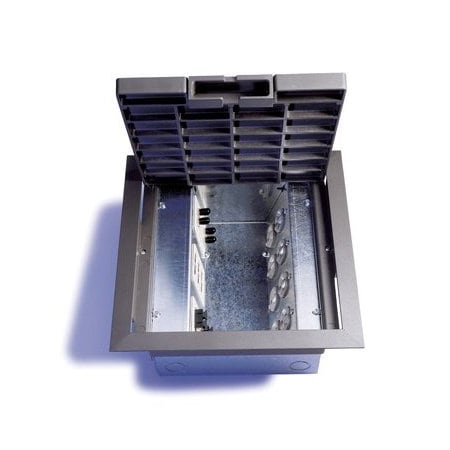 Wiremold Electrical Box, 115 cu in, Floor Box Type, 8 Gangs, Steel AC10105-2