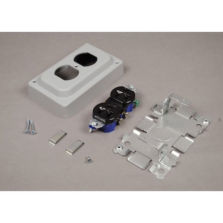 Wiremold 15A 125V Duplex Receptacle Box And Cover 1543GL
