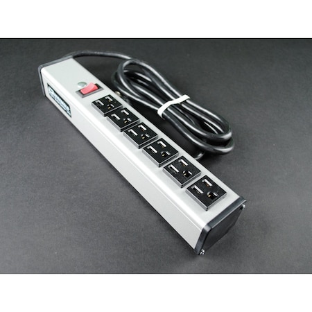 Wiremold Plug-In Six Outlet Unit, Gray, Aluminum UL207BC