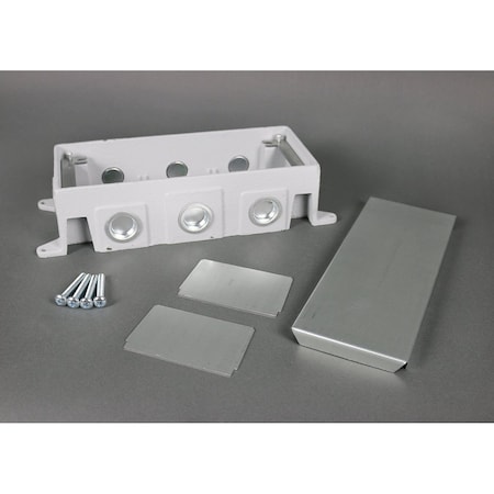 Wiremold Floor Box, Gray, Cast-Iron 880CS3-1