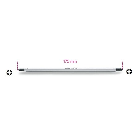 Beta Reversible Screwdriver, Cross Head, 1-2 #1, #2 175mm 012810330