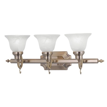 Livex Lighting French Regency 3 Light Antique Brass Bath Vanity 1283-01