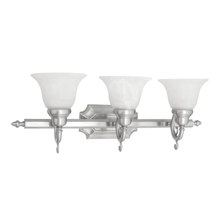 Livex Lighting French Regency 3 Light Brushed Nickel Ba 1283-91