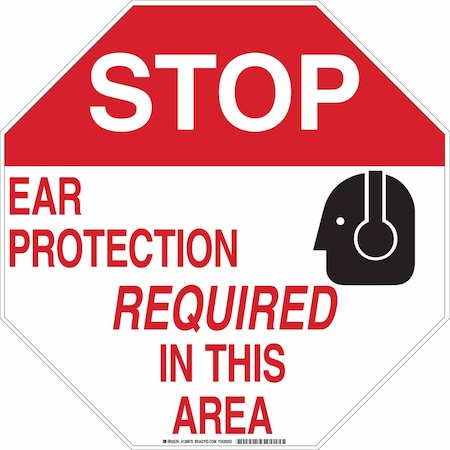 Brady Personal Protection Sign, 18 in Height, 18 in Width, Plastic, Octagon, English 128677