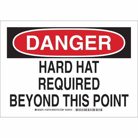 Brady Danger Sign, 10 in Height, 14 in Width, Aluminum, Rectangle, English 128745
