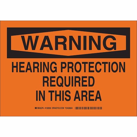 Brady Warning Sign, Plastic, Rectangle, English 128992