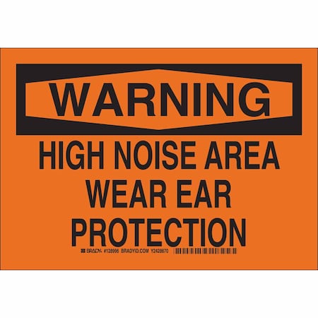 Brady Warning Sign, 7 in Height, 10 in Width, Aluminum, Rectangle, English 128994