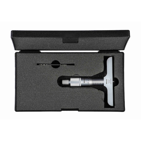 MITUTOYO Micrometer, Depth, B100 C-Tip 0-25mm 128-104