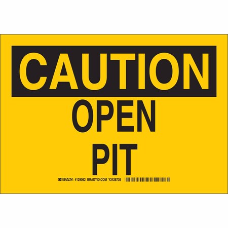 Brady Caution Sign, 10" H, 14" W, Plastic, Rectangle, English, 129064 129064