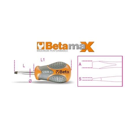 Beta Screwdriver, Slottd Extra Shrt, 0.8x4x30mm 012900103