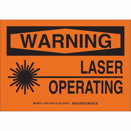 Brady Warning Sign, 7 in H, 10 in W, Polyester, Rectangle, 129326 129326