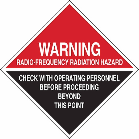 Brady Radiation & Laser Sign, 18 in H x 18 in W, Plastic, Diamond 129343