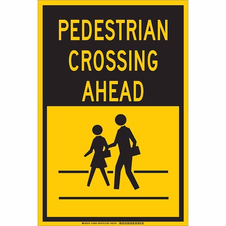 Brady Traffic Sign, 18 in H, 12 in W, Plastic, Rectangle, English, 129433 129433