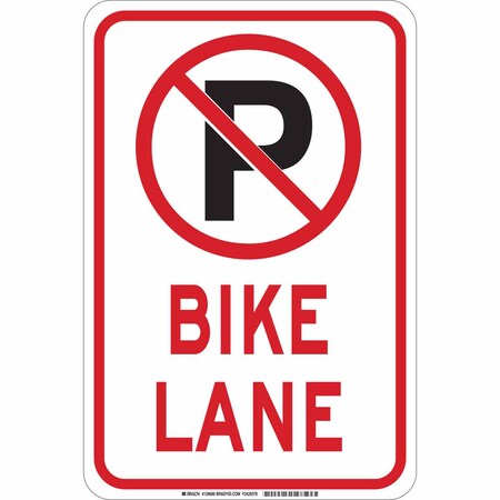 Brady Traffic Sign, 18" H, 12 in W, Aluminum, Rectangle, English, 129684 129684