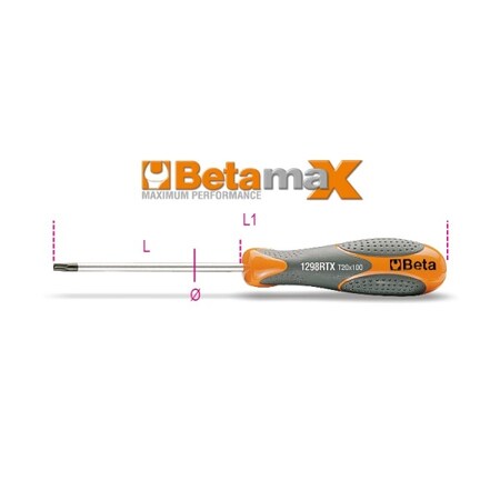 Beta Screwdriver with Handle, T25 T25 Round 012980025
