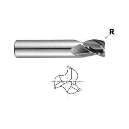 Yg-1 Tool End Mill, 3 Flute TiAlN Corner, 1/4x3/8x2 57573TF