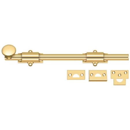 Deltana Surface Bolt, Heavy Duty Lifetime Brass 12" 12SB003