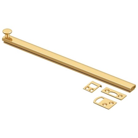 Deltana Surface Bolt, Concealed Screw, Heavy Duty Lifetime Brass 12" 12SBCS003