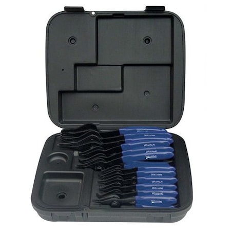 Williams 12 Piece Combo Int/Ext Snap Ring Plier Set Cushioned Grip, Double Dipped Plastic Handle JHWPL-1612