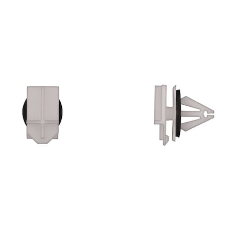 Disco Wht Nyln Mldg Clip W/Sealer 9.5mm Hole Size 15mm Stem L PK15 13039PK