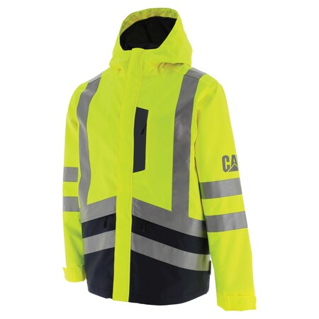 CAT WORKWEAR Hi-Vis Rain Jacket ANSI, M, Hi-Vis Yello 1310166-12130