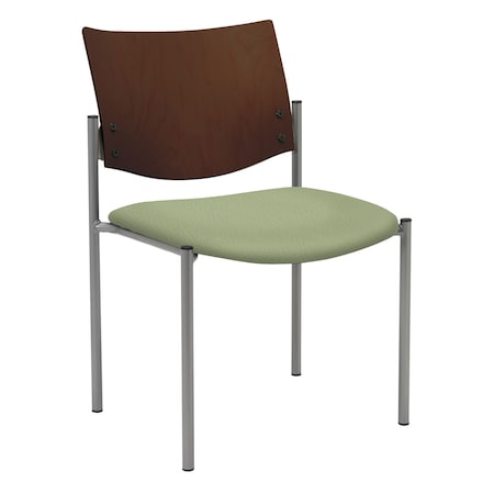 Kfi Stacking Chair, Wht Back, Fbrc Seat, Fudge 1310SL-SP32-FUDGE