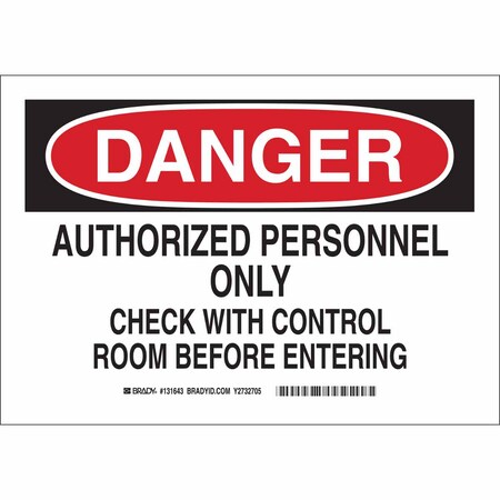 Brady Danger Sign, 10 in Height, 14 in Width, Aluminum, Rectangle, English 131640