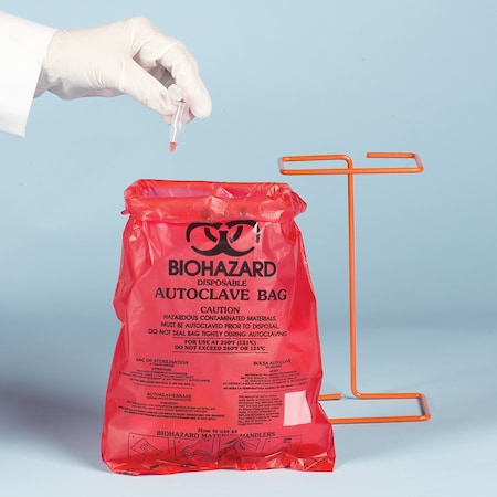 Bel-Art Bel-Art Bench-Top Biohazard Bags: 0.018mm Thick, 0.43 Gal, Red PE, 100/PK F13166-0000