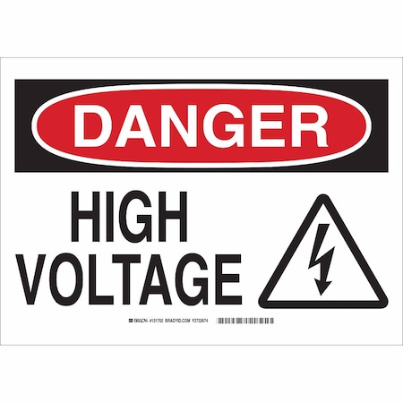 Brady Danger Sign, 7 in Height, 10 in Width, Aluminum, Rectangle, English 131697