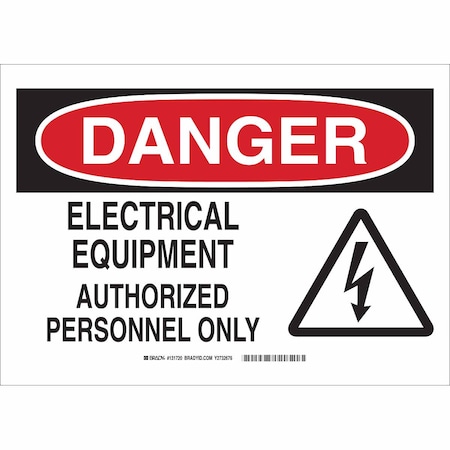 Brady Danger Sign, 7 in Height, 10 in Width, Aluminum, Rectangle, English 131715
