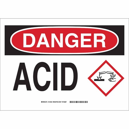 Brady Danger Sign, 7 in H, 10 in W, Fiberglass, Rectangle, English, 131825 131825