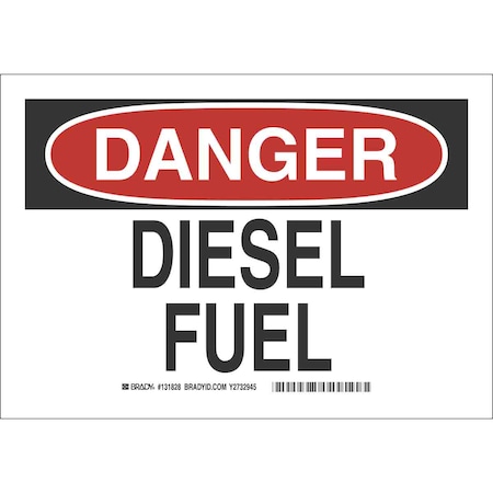 Brady Danger Sign, 10 in H, 14 in W, Polyester, Rectangle, English, 84376 84376