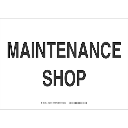 Brady Maintenance Shop, 14" W x 10" H, Rectangle, Plastic, 132120 132120
