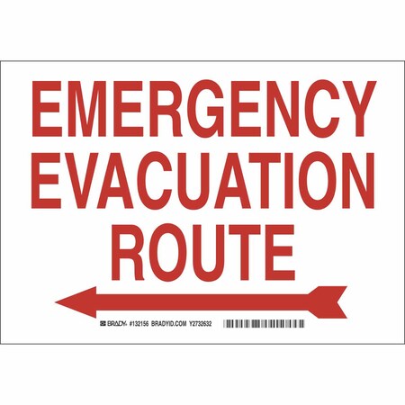 Brady Safety Sign, 7 in Height, 10 in Width, Polyester, Rectangle, English 132158