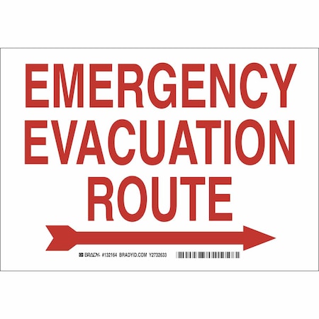 Brady Safety Sign, 7"HX10"W, Sticking Polyster, Height: 7" 132166