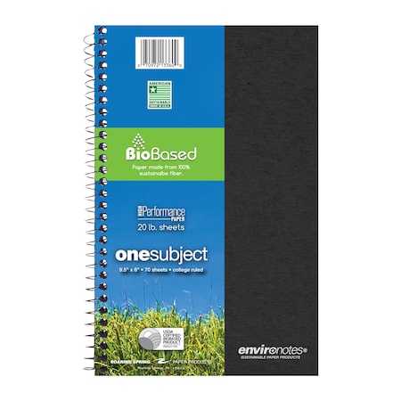 Roaring Spring Case of Environotes Recycled Wirebound Notebooks, 9.5"x6", 70 sht, College Ruled, Assorted Covers, PK24 13360cs