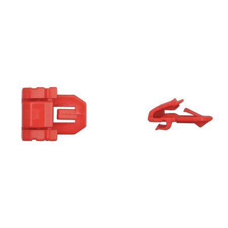 Disco Red Nyln Belt Moulding Clips 20mm W 24mm OA L PK25 13395PK