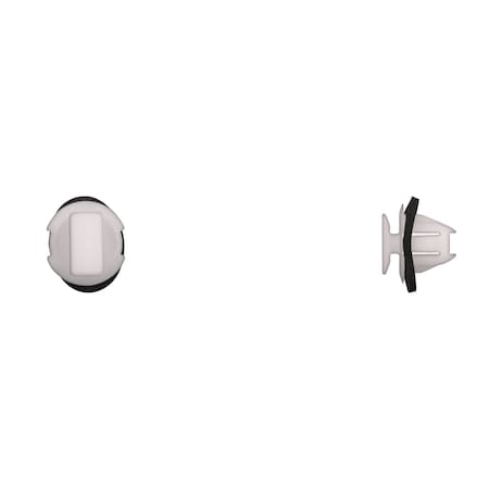 Disco Wht Nyln Mldg Clip W/Sealer 11mm Hole Size 10mm Stem L PK25 13449PK