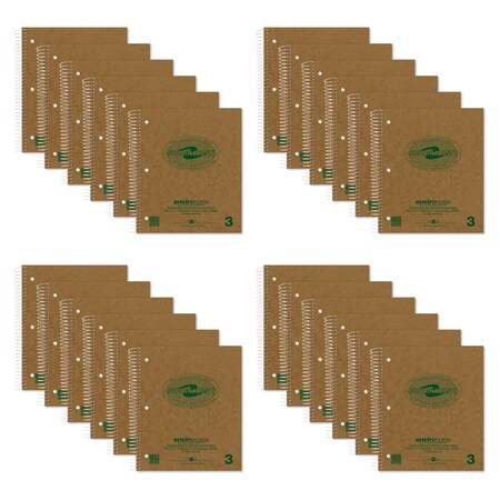 Roaring Spring Recycled 3-Subject Spiral Notebook, PK24 13484CS